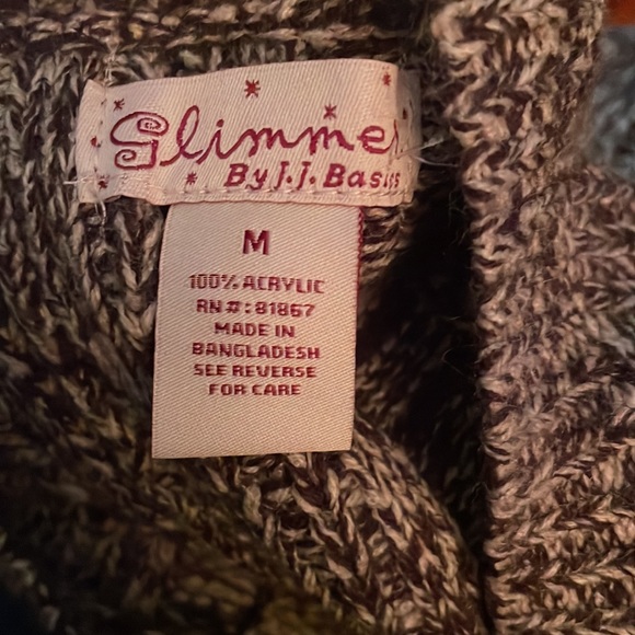 Glimmer by JJ Basics,Brown&Cream Thin Sweater Dress,zip up,short sleeve, M - Picture 6 of 6